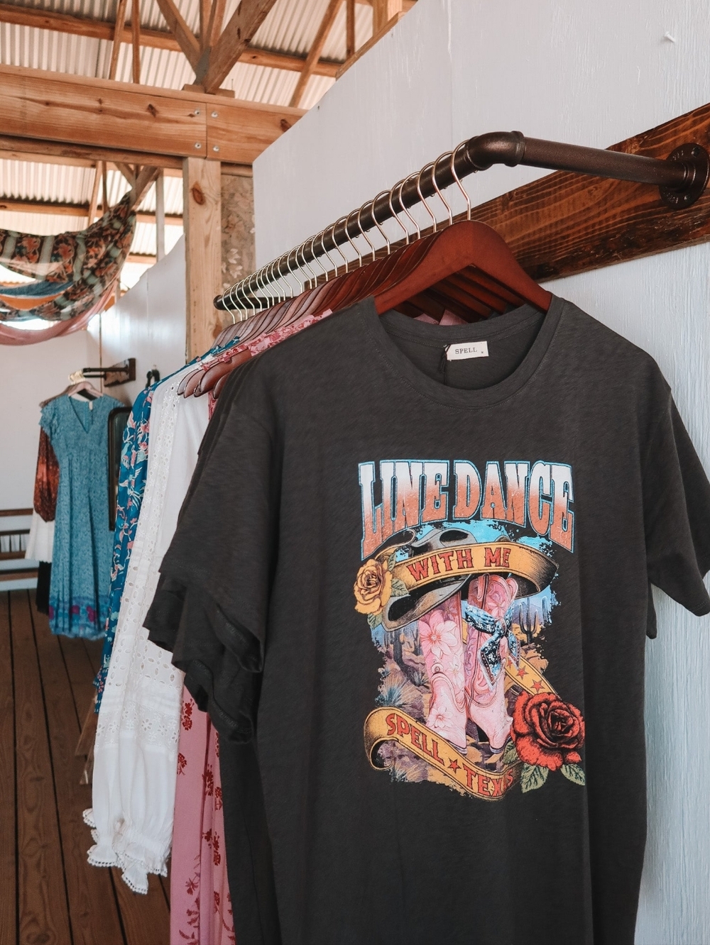 Spell Limited Line Dance Texas Tee SZ S ❤️🩷💛